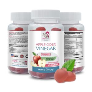 Gomitas vinagre de sidra de manzana natural SWAN LIFE 60 unidades