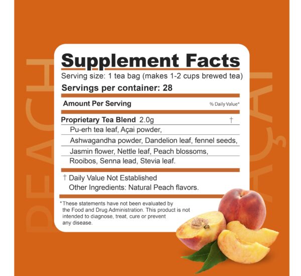 Bolsitas té herbal durazno acai Dr. Zisman caja frontal