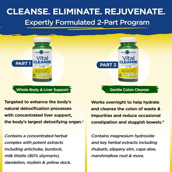 Vital Planet Vital Cleanse etiqueta y direccion de uso