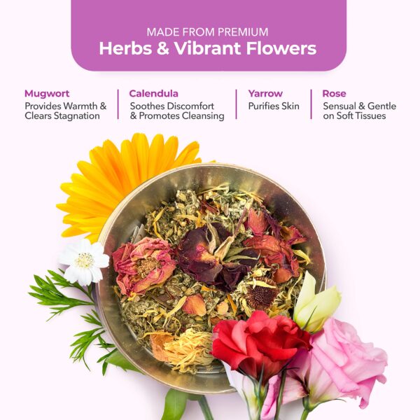 Hierbas para vapor vaginal Leiamoon con flores y hojas secas