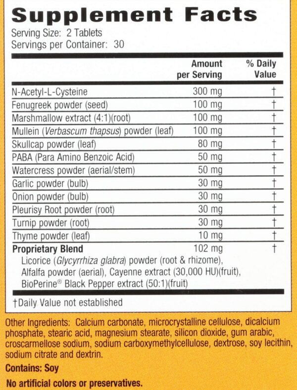 Tabletas para pulmones claros y sin congestión Irwin Naturals