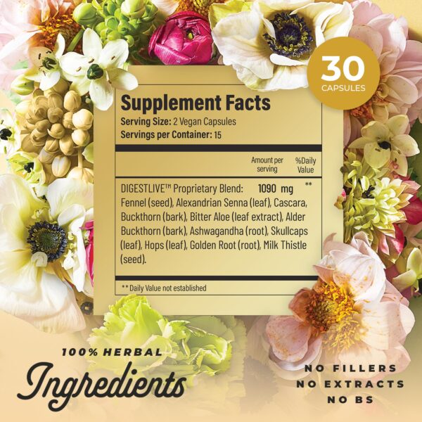Cápsulas DigestLive para limpieza natural de colon