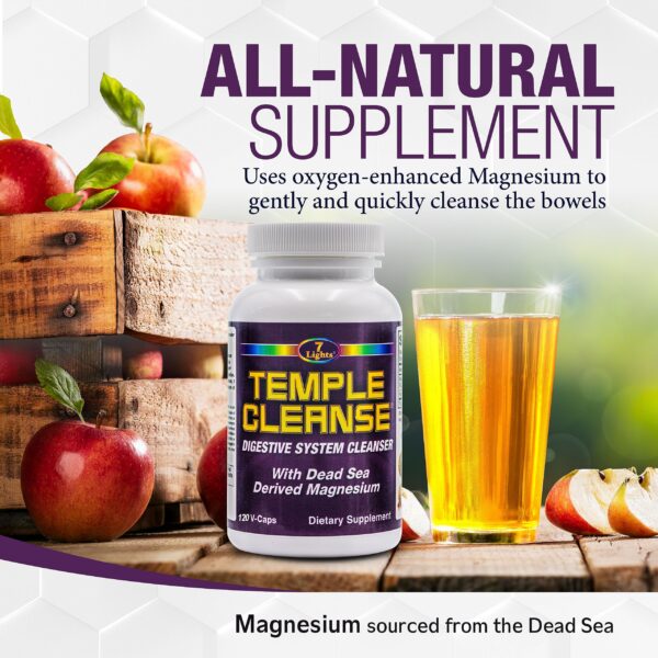 Envase 120 cápsulas temple cleanse para desintoxicación