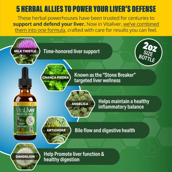 Líquido detox natural Vitaliver para soporte hepático