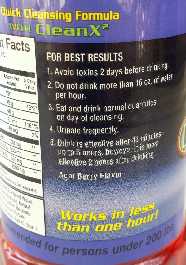 Champ bebida detox flush out con sabor arándano