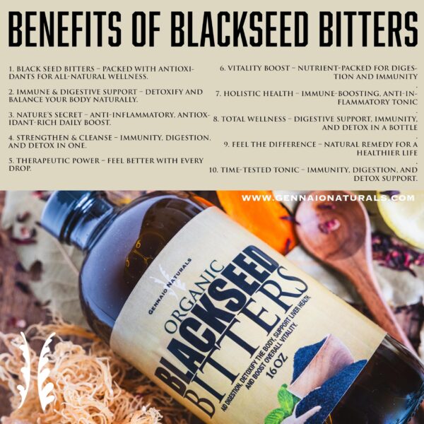 Suplemento Black Seed Bitters apoyo mente piel y control colesterol