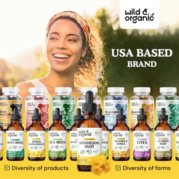 Etiqueta trasera Wild & Organic suplemento diente de león