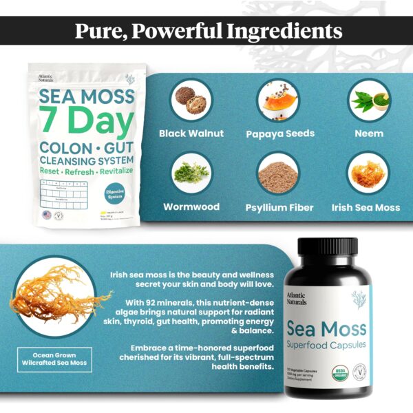 Cápsulas musgo marino irlandés para salud tiroides y digestiva