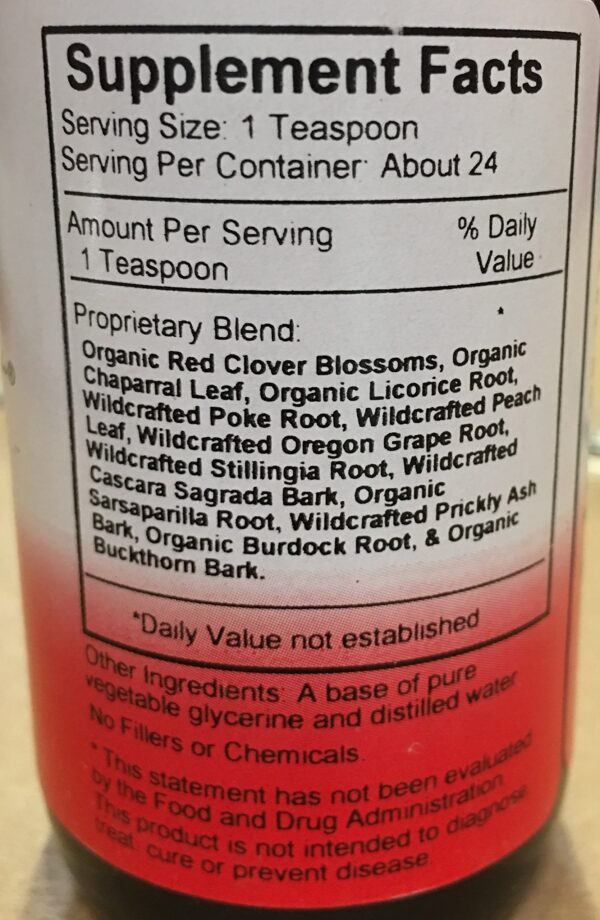 Botella lateral jarabe Dr. Christopher's limpieza torrente sanguíneo