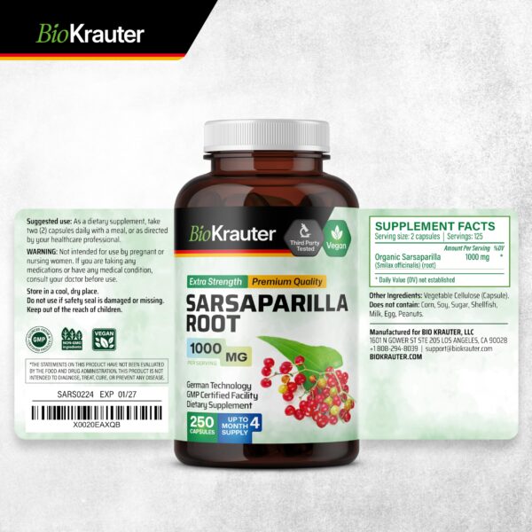 Capsulas naturales cilantro y zarzaparrilla BIO KRAUTER