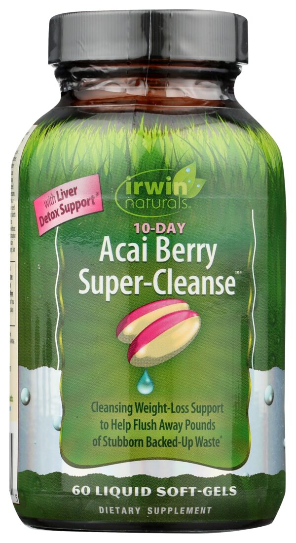 Irwin Naturals Super Cleanse 10 días bayas acai 60 softgels
