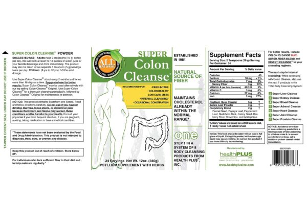 Ingredientes naturales limpieza colon Super Colon Cleanse