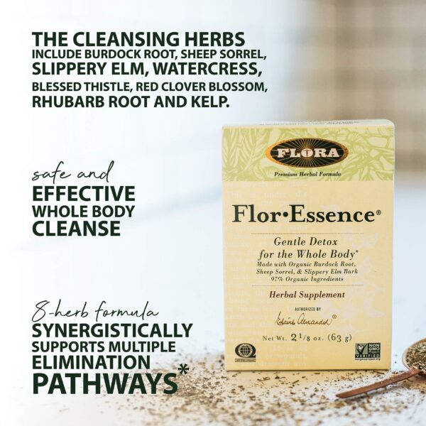 Etiqueta de mezcla de té detox y limpieza FlorEssence Flora