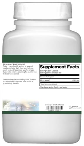 Cápsulas de ajenjo hierba natural TerraVita envase 100 unidades