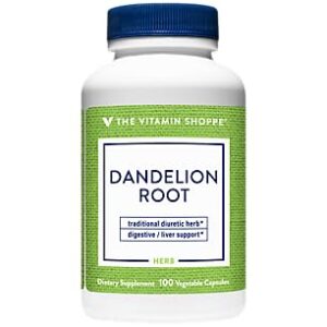 Frasco de cápsulas vegetales raíz de diente de león The Vitamin Shoppe