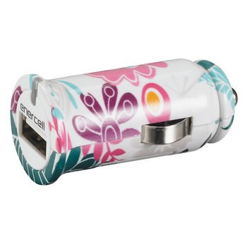 Cargador coche Enercell usb 5v 1a estampado flores