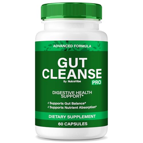 NutraVibe Gut Cleanse Pro frasco con cápsulas para higiene intestinal y digestión