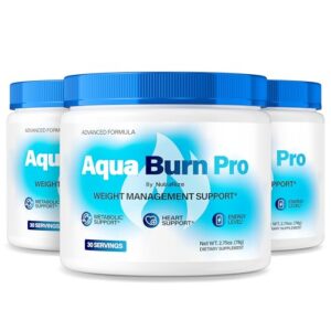 Envase de NutraRize Aqua Burn Pro polvo diario para energía y cuerpo