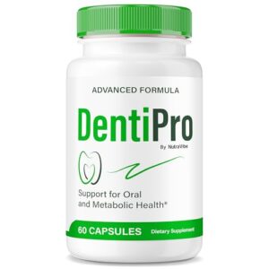Frasco de cápsulas DentiPro para salud bucal y dientes fuertes