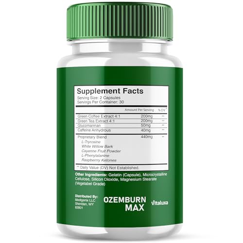 Píldoras Ozem Burn Max para soporte de energía y fitness