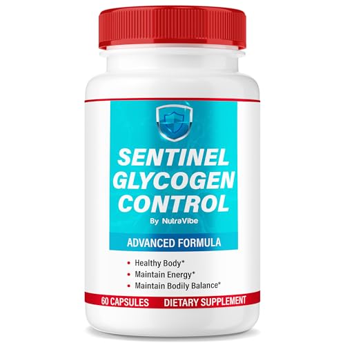 Frasco de cápsulas Sentinel Glycogen Control NutraVibe para energía diaria