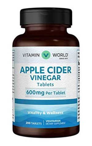 Botella tabletas vinagre de sidra de manzana 600 mg Vitamin World