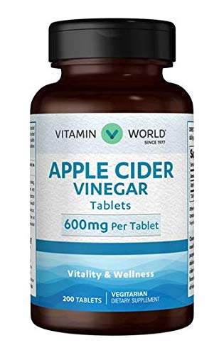 Botella tabletas vinagre de sidra de manzana 600 mg Vitamin World