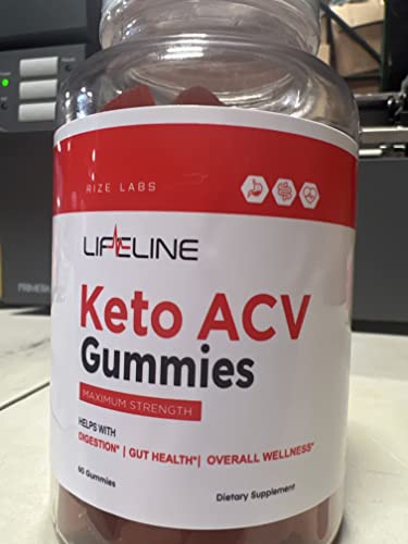 Envase de gominolas rize labs Lifeline Keto ACV 60 unidades