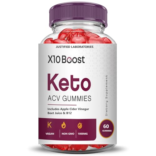 Paquete de 10 X10 Boots Keto gummies de vinagre de sidra vegan