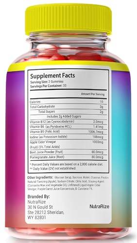 Gomitas NutraRize Baja Slim Keto ACV en envase transparente