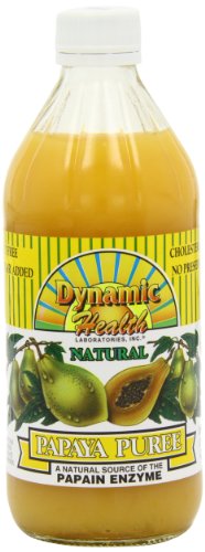 Puré papaya Dynamic Health paquete 2 botellas para smoothies saludables
