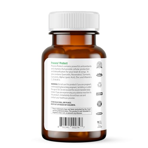 Etiqueta de suplemento Procera Protect protección neural y antioxidantes