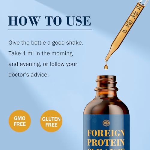 Frasco cerrado con etiqueta de Foreign Protein Cleanse
