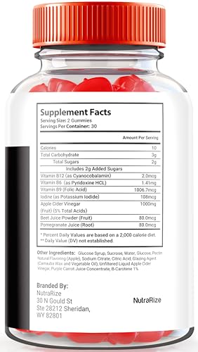 Gomitas SlimSwift Pro en envase principal de vinagre de sidra de manzana