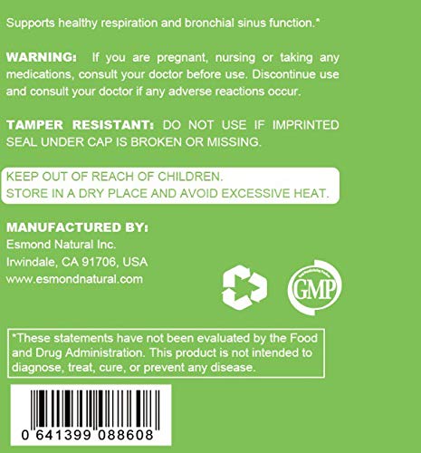 Empaque Esmond Natural suplemento para salud pulmonar y respiración