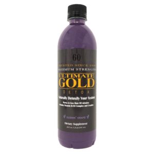 Ultimate Gold bebida detox 20oz sabor uva Gushin limpieza toxinas