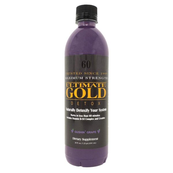 Ultimate Gold bebida detox 20oz sabor uva Gushin limpieza toxinas
