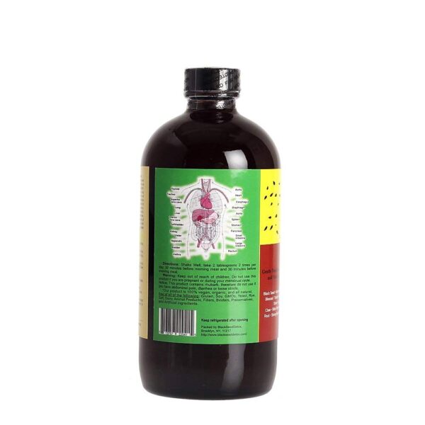 Etiqueta frontal detox BSD semilla negra y amargos 16 oz