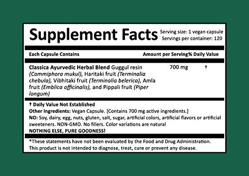 Cápsulas veganas Trifala Guggul de Harmony Nutraceuticals
