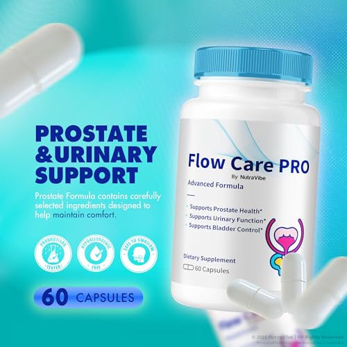 Frasco de cápsulas NutraVibe Flow Care Pro 60 cápsulas