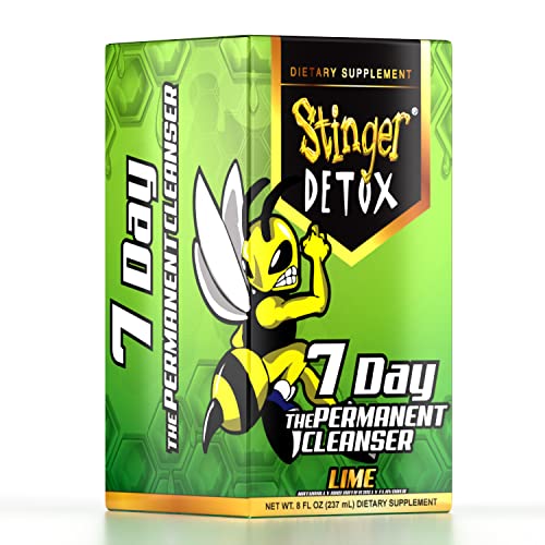 Vista lateral botella Stinger Detox sabor lima 237 ml