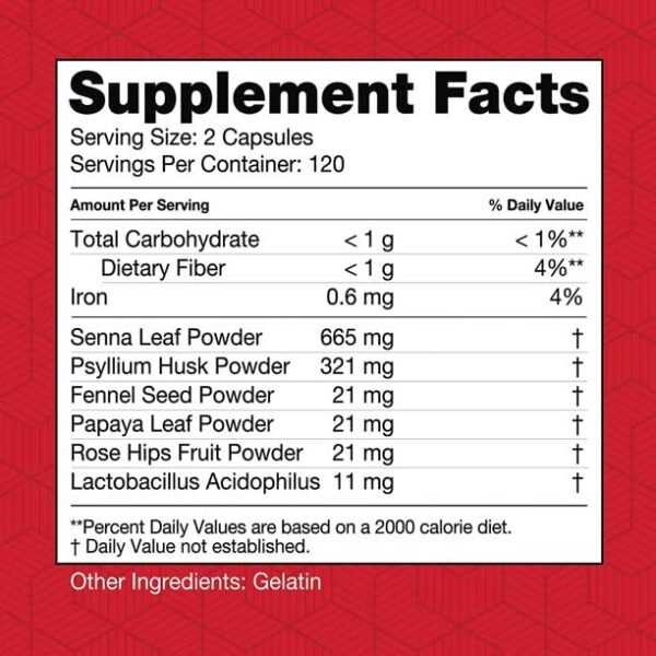 Suplemento detox Health Plus Super Colon Cleanse 240 cápsulas