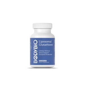 BodyBio glutatión liposomal botella frente