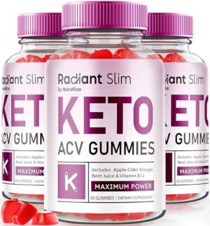 Radiant Slim Keto gomitas para pérdida de peso natural paquete 3