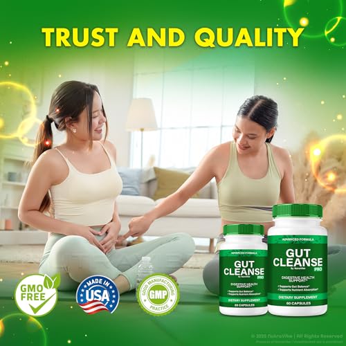 NutraVibe suplemento digestivo Gut Cleanse Pro doble 120 cápsulas