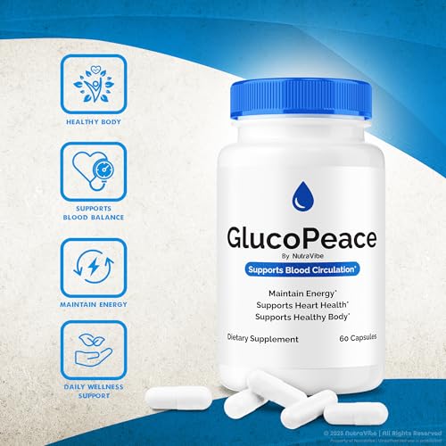 Empaque original de Gluco Peace mezcla potente para vitalidad