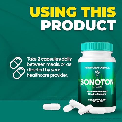 Frasco y cápsulas Sonoton para comodidad auditiva