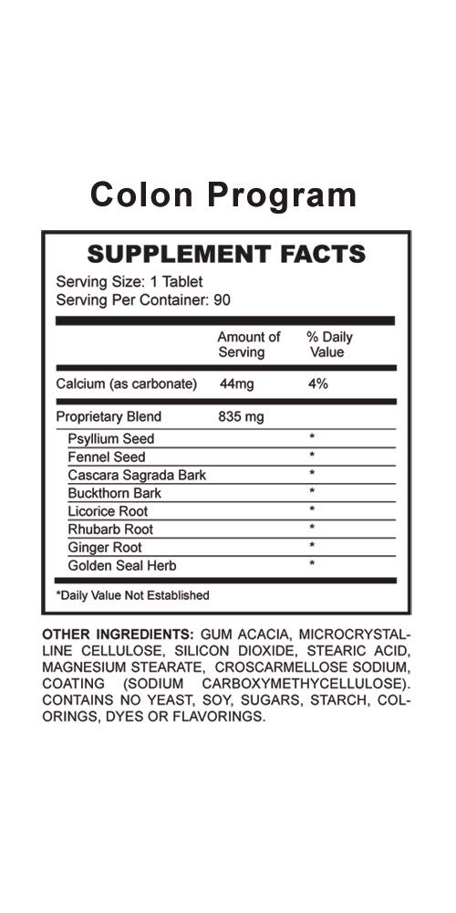 Cápsulas del Programa de Colon Pure Body Institute sobre superficie blanca