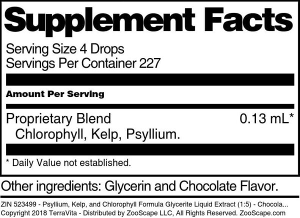 Fórmula glicerito Terravita para salud con psyllium y kelp