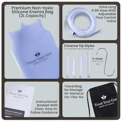 Enema kit Trust Your Gut almacenaje y rejillas de limpieza